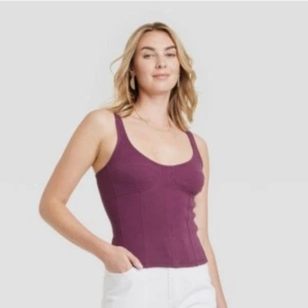 Universal Thread Burgundy Ribbed Tank Top